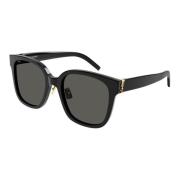 Zwart Goud/Grijs Zonnebril Saint Laurent , Black , Dames