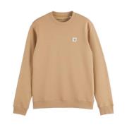 Essential Badge Crew Sweatshirt Scotch & Soda , Beige , Heren