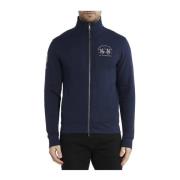 Blauwe Geborduurde Rits Sweater La Martina , Blue , Heren