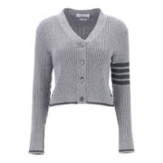 Stijlvolle Gebreide Cardigan Sweater Thom Browne , Gray , Dames