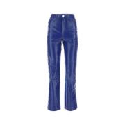 Two-tone Faux Leather Broek Rotate Birger Christensen , Blue , Dames