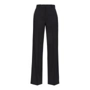 Contrasterende Satijnen Wijde Broek Pinko , Black , Dames