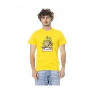 Gele Logo T-shirt Korte Mouwen Ronde Hals Cavalli Class , Yellow , Her...