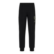 Zwarte Draak Geborduurde Broek Emporio Armani , Black , Heren