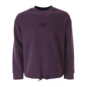 Paarse Sweatshirt met Adelaar Logo en Tekst Emporio Armani , Purple , ...