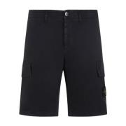 Cargo Bermuda Shorts Stone Island , Black , Heren