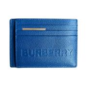 Blauwe Kaarthouder Portemonnee Clip Unisex Burberry , Blue , Dames