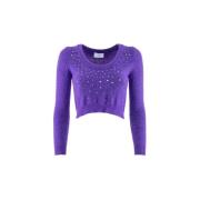 Paarse Sweater met Strass Nenette , Purple , Dames