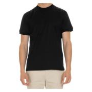 Zwart Gekamd Katoen T-shirt Polo Tagliatore , Black , Heren