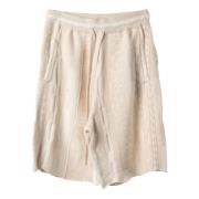 Jaquard Gebreide Shorts Laneus , Beige , Dames