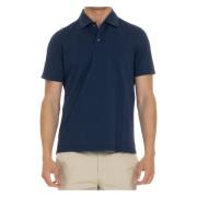 Blauw Katoenen Jersey Polo Shirt Aspesi , Blue , Heren