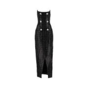 Elegante Jurk Collectie Balmain , Black , Dames