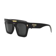 Vierkante zonnebril - Stijlvol ontwerp Fendi , Black , Unisex