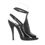 Pre-owned Leather sandals Gucci Vintage , Black , Dames