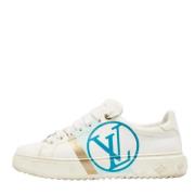 Pre-owned Leather sneakers Louis Vuitton Vintage , White , Dames