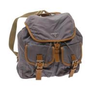 Pre-owned Nylon backpacks Prada Vintage , Brown , Dames
