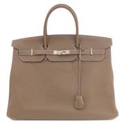 Pre-owned Leather totes Hermès Vintage , Gray , Dames