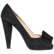 Pre-owned Suede heels Prada Vintage , Black , Dames