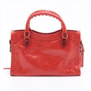 Pre-owned Leather handbags Balenciaga Vintage , Red , Dames