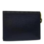 Pre-owned Leather clutches Louis Vuitton Vintage , Blue , Dames