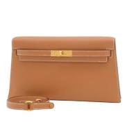 Pre-owned Leather clutches Hermès Vintage , Yellow , Dames