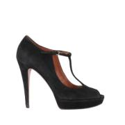 Pre-owned Suede heels Gucci Vintage , Black , Dames