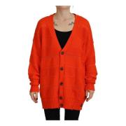 Oranje Gebreide Cardigan Sweater Katoenmix Dsquared2 , Orange , Dames