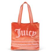 Velvet Tote Bag Peach/Pink Juicy Couture , Multicolor , Dames