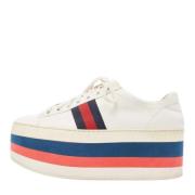 Pre-owned Leather sneakers Gucci Vintage , White , Dames