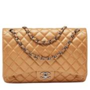 Pre-owned Leather shoulder-bags Chanel Vintage , Orange , Dames