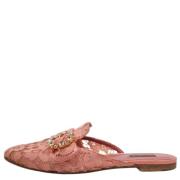 Pre-owned Lace flats Dolce & Gabbana Pre-owned , Pink , Dames