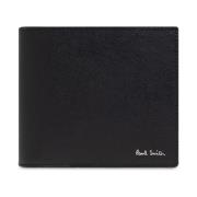 Leren portemonnee met logo Paul Smith , Black , Heren