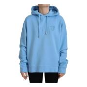 Logo Detail Hoodie Trui Lichtblauw Dsquared2 , Blue , Dames