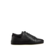 Urban Stijl Zwarte Leren Sneakers Giuseppe Zanotti , Black , Heren