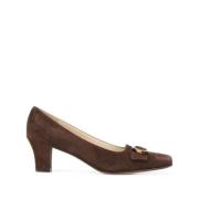 Pre-owned Suede heels Salvatore Ferragamo Pre-owned , Brown , Dames