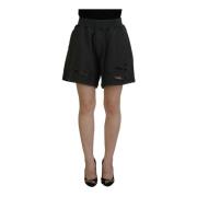 Zwarte Katoenen Tattered Mid-Waist Shorts Dsquared2 , Black , Dames