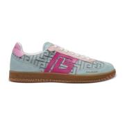 Zwaan trainers in leer en PB Labyrinth denim Balmain , Blue , Dames