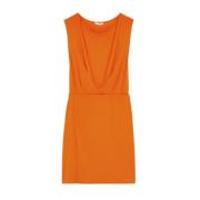Jurk Stretch jersey boothals jurk Patrizia Pepe , Orange , Dames