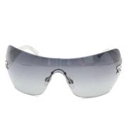 Pre-owned Leather sunglasses Chanel Vintage , Gray , Dames