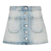 Denim Mini Rok Courrèges , Blue , Dames