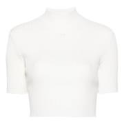 Stijlvolle Cropped Top voor Vrouwen Courrèges , White , Dames