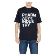 Zwart Print Ronde Hals T-shirt Mannen Pharmacy Industry , Black , Here...