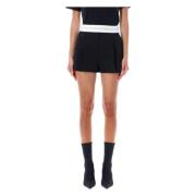 Geplooide elastische band shorts Zwart Alexander Wang , Black , Dames