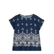 Gestippelde viscose blouse met borduurwerk Oltre , Multicolor , Dames