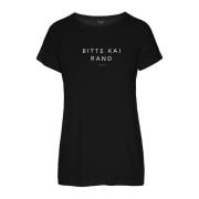 Zwart Logo T-Shirt Top Bitte Kai Rand , Black , Dames