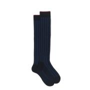 Blauwe katoenen lange sokken twin ribbel Gallo , Multicolor , Heren