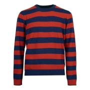 Blauwe Wol Kasjmier Crew-Neck Sweater Gallo , Multicolor , Heren