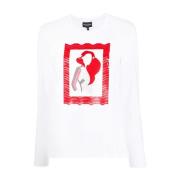 Grafische Print Dames T-Shirt Emporio Armani , White , Dames