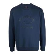 Heren Sweatshirt met Tonal Logo Print Paul & Shark , Blue , Heren