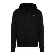 Heren Sweatshirt Contraststijl Logo Tommy Hilfiger , Black , Heren